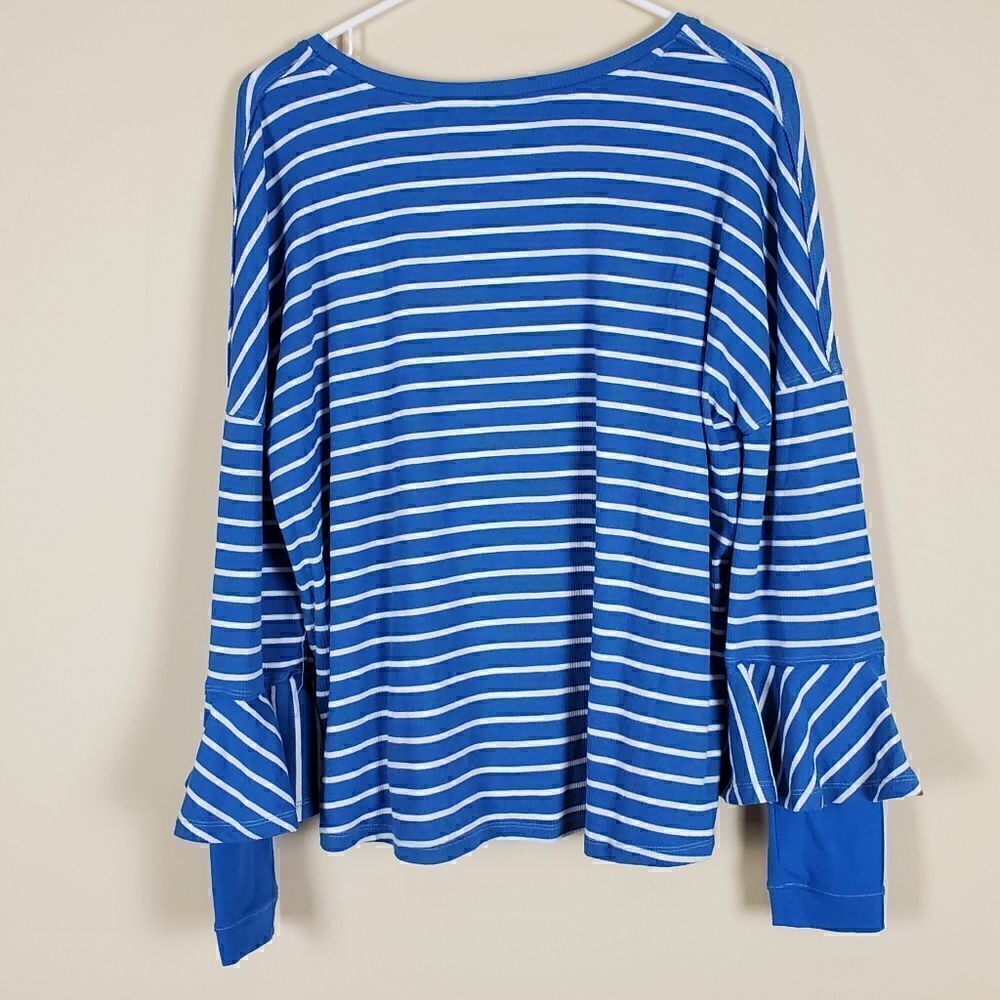 We The Free Roundabout Blue Stripe Long Sleeve Top Small - Picture 5 of 7